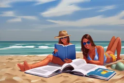 reading on the beach