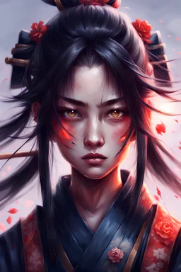 guweiz girl samurai portrait