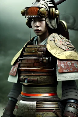 full portrai of samurai gaspunk,high detail, volumetric lighting, tiny features, intricate detail,volumetric clouds