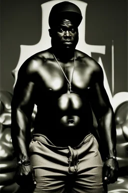 Big black oily men