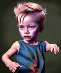 picasso toddler, full body, jump, dramatic lighting, hyper realistic