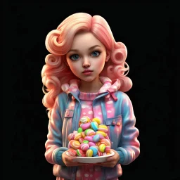 candy girl teenager, 3d,