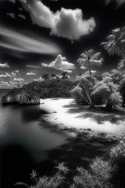 Raja ampat Papua bw infrared photography