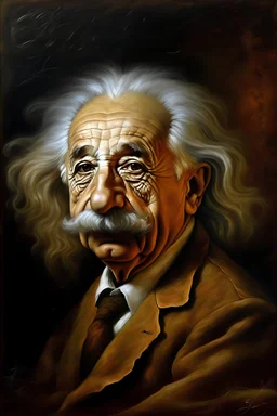 Portrait of Albert Einstein painted by Leonardo Da Vinci