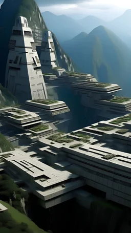 futuristic sci fi city, Machu Picchu, zaha hadid