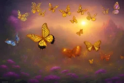 opening to the gold rise of butterflies