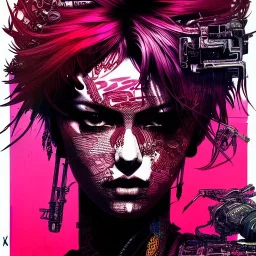 beautiful punk girl, hyper detailed, hyperdetailed, intricately detailed, illustration by <kilian eng> <Yoji Shinkawa>,beautiful punk girl, hyper detailed, intricately detailed, illustration by <kilian eng> <Yoji Shinkawa>, purple tones, darkred tones,