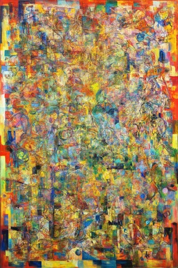 A fixed point in the Chaos; a painting with an admixture of Paul Klee and hundertwasser