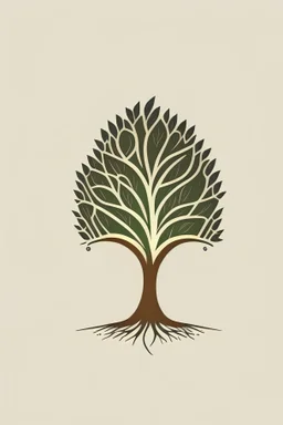 simple logo of tree make people life in vector art