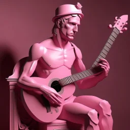 Neoclassicism pink Man with guitar realistic