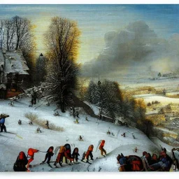 Downhill skiing by breughel