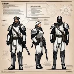 concept sheet for a squad of explorers: These four head divisions (Kadivs) + lieutenant are essentially the second in commands, serving just beneath the Captain. They monitor and check up on the crews (men and women), execute Captain's orders, and propose initiatives to higher ranks. And if Captain is not present, Kadivs report themselves to Lieutenant who serves as Caravan's firstmate. However, the exceptions usually occur in particularly elite caravan like 97 where Kadivs are known to be very