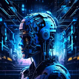 create a nft about ai, hacking, future, dystopia future, chaotic. consequences