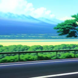 Clear sky with a old car on the road