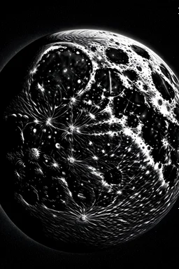 Create a captivating digital artwork that showcases the majestic beauty of the moon. Focus on capturing the intricate details of the lunar surface, highlighting the craters and lunar mare. Incorporate subtle shading to depict the moon's three-dimensional form, and add a touch of mystery by partially cropping the moon's edges, leaving viewers intrigued and drawn into the scene. Use your artistic flair to evoke a sense of wonder and fascination with Earth's celestial companion