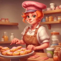 a cartoon character thirty years old confectioner , an ultrafine detailed painting by senior character artist, featured on polycount, sots art, artstation hd, 2d game art, behance hd