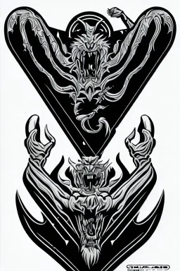 single hand in devil rock position, sticker logo vector art on white background, 4k