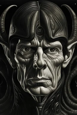 portrait of spock by giger