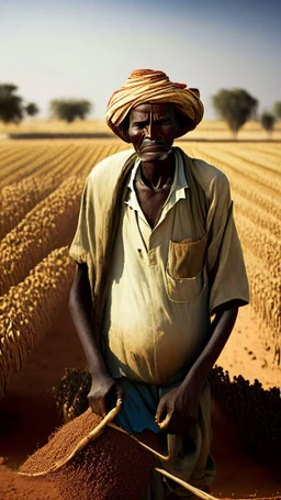 Sudanese man farming