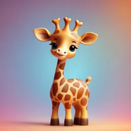 Create giraffe style cute figurine and gradient background
