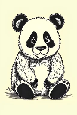 Single line panda anime