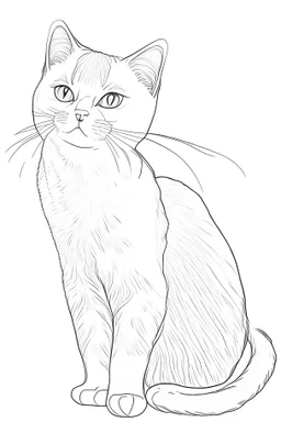 A cat simple drawings for coloring