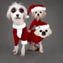 tim burton style christmas dog