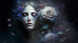 beautiful woman phantom, flower, mysticism, esotericism,