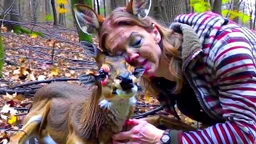 panicked lady hits deer now must revive using CPR or Mouth to Mouth