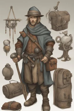 Fantasy Medieval Traveler with gear