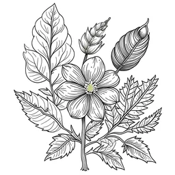 outline art for Flowers coloring pages with sitch, white background, Sketch style, full body, only use outline, toddlers style, clean line art, white background, no shadows and clear and well outlined.