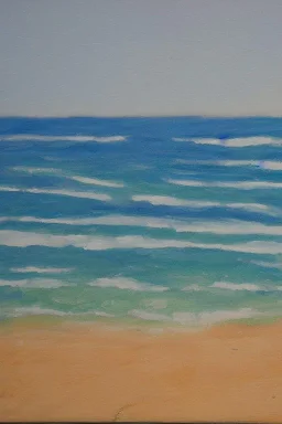 Impressionist painting of a beach