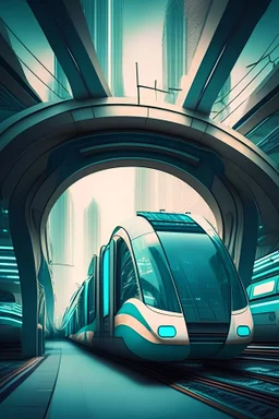 futuristic, metro system in city