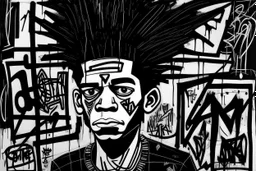 elvis pressley style of basquiat simple black and white