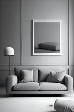 Grey color sofa minimalist for living room without legs
