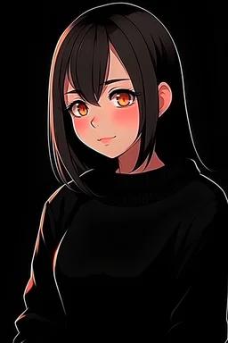 Anime girl in Black sweater