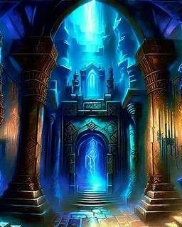 Atlantis palace dungeon room dungeon painterly sci fi fantasy art