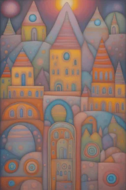 Every mind contains the whole universe; Neo-Figurative Art; fabulously detailed; Transcendent; Hundertwasser; Alan Kenny; beautiful glittery pastels