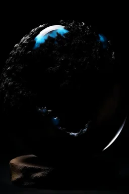 sphere geode en volume noir et bleu