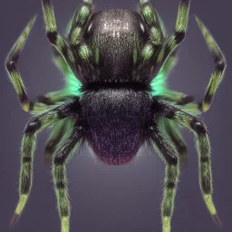 This spider is the size of a small horse, with eight long, slender legs tipped with sharp, venomous claws. Its body is covered in shimmering black fur, and its eyes glow a bright, otherworldly green. It has a pair of venomous fangs that can be extended from its mouth, and it can spin webs of magical energy to ensnare its prey. This spider is intelligent and cunning, and it is feared by all who encounter it in the realm of fantasy.