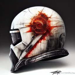 photorealistic luke skywalker helmet with weathered painting , illustration on coarse canvas by <agnes cecile> and <Yoji Shinkawa>, ornate and intricate details , soft smooth lighting, ultra detailed concept art,