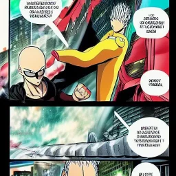 One punch man in Singapore iconic landscape in comic panel