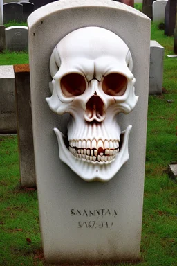 santa skull in graveyard