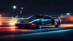 Sports Car with right at night
