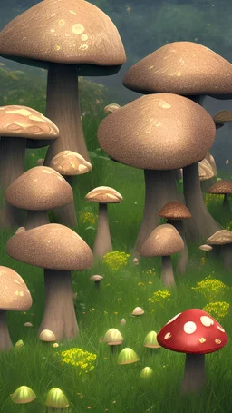 Mushroom field spring