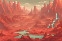 hell landscape for pixel game. hyper-detailed. trending on artstation. --ar 9:16