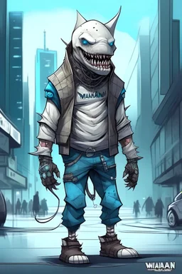 urban humanoid wereshark