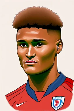 Ollie Watkins English football player ,cartoon 2d