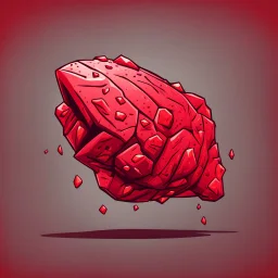 red cartoon asteroid stylized