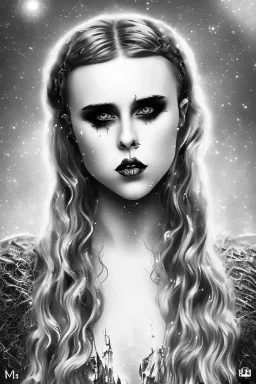 Danish singer MØ face, darkness style witch